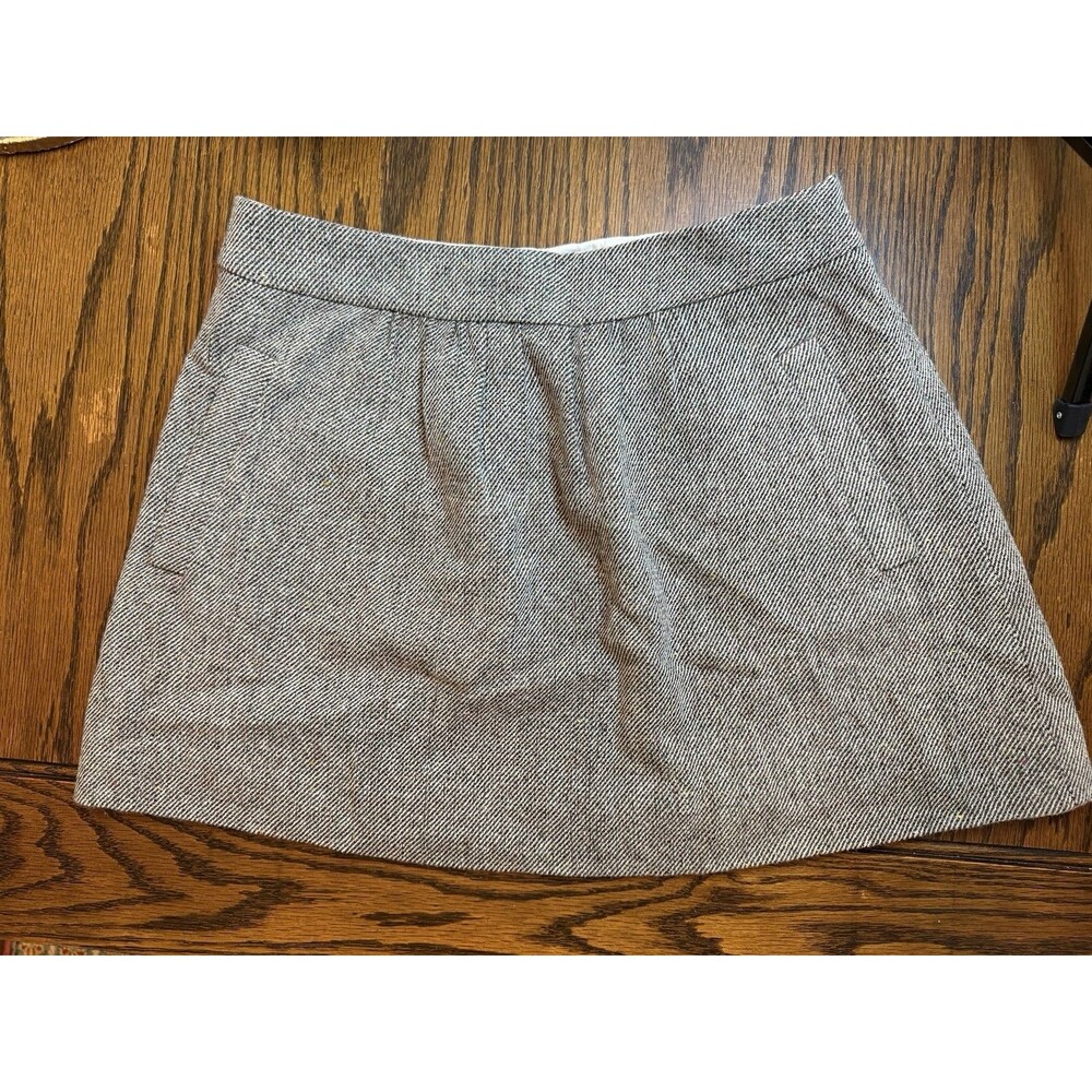 J.Crew Tweed Mini Skirt Wool Blend Neutral Brown Tan Lined Women’s
